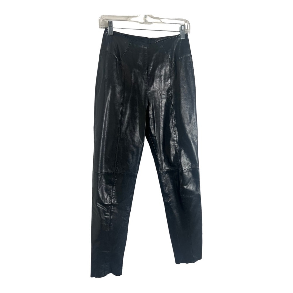 Verducci Black Vintage 80s Genuine Leather Pant Size 8 - Picture 5 of 12